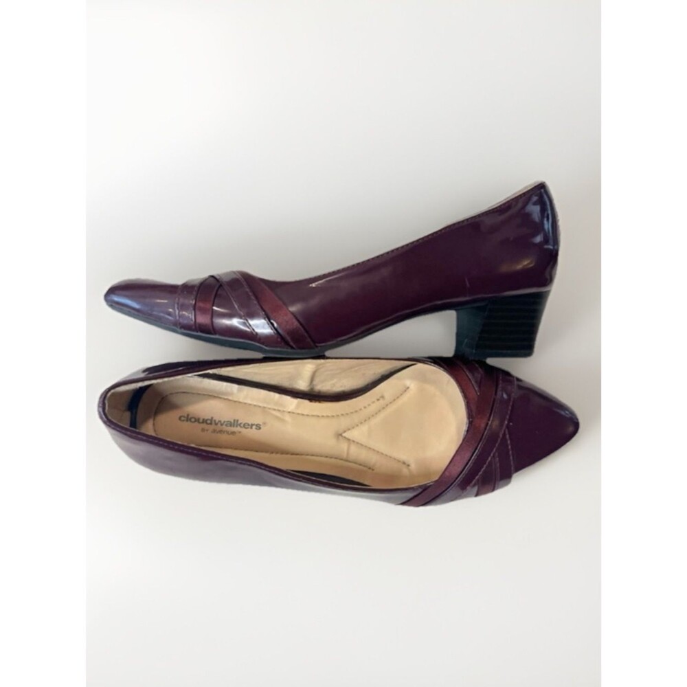 Cloudwalkers By Avenue Olivia Patent Low Heel Pumps Brown Size 9 WIDE